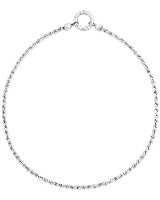 Italian Silver Metallic Piazza Di Spagna Polished Rope Chain Necklace