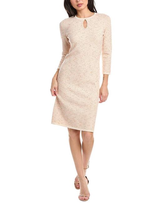 St. John Natural Pebble Dash Knit Midi Dress