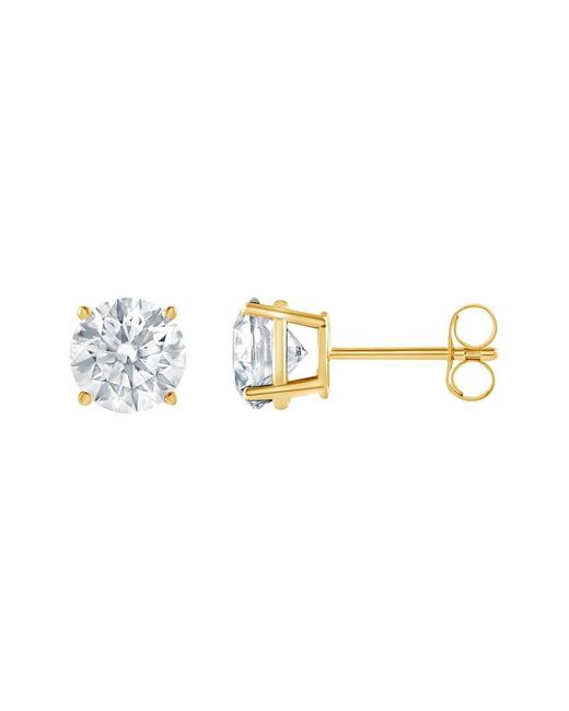 Lab Grown Diamonds Metallic 14K 2.00 Ct. Tw. Lab-Grown Diamond 4 Prong Stud Earring