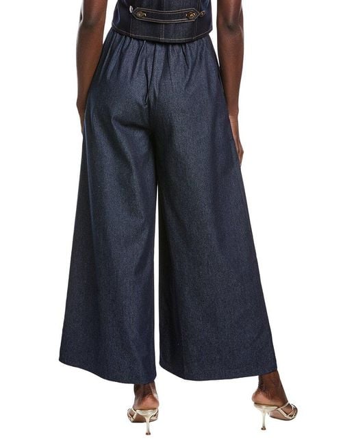 Gracia Blue Wide Leg Denim Pant