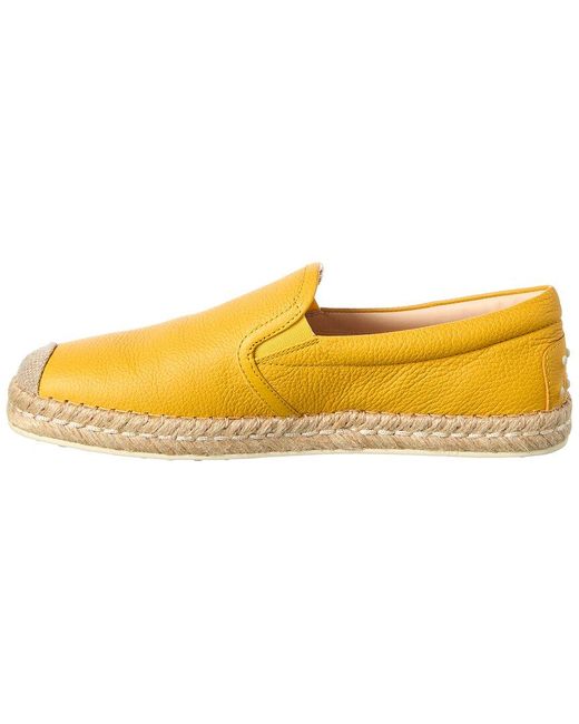 Tod's Yellow Leather Espadriller