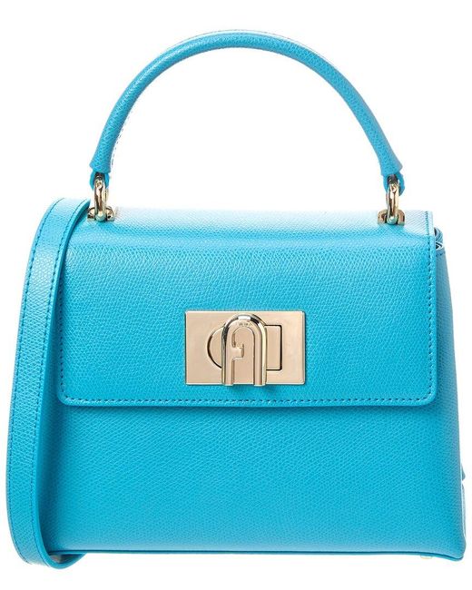 Furla Blue 1927 Mini Leather Top Handle