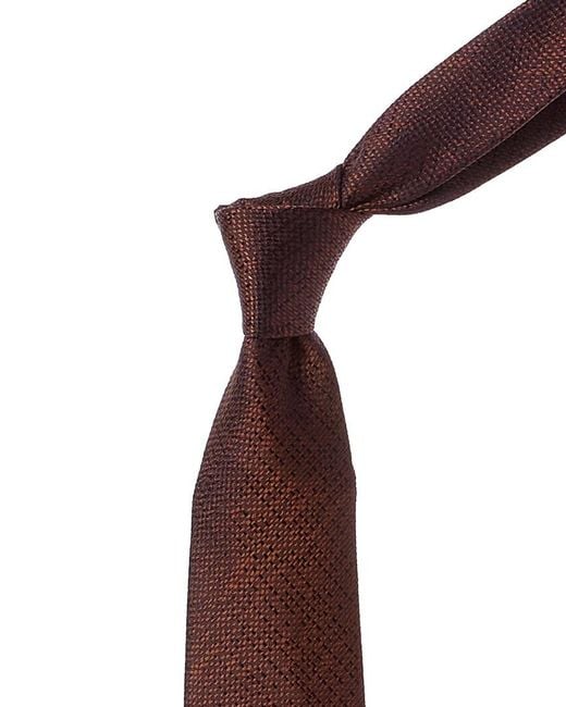 Ted Baker Red Olimpio Dark Brown Silk Tie for men