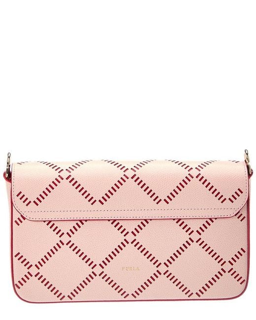 Furla Pink Iride Small Leather Crossbody