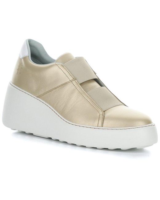 Fly London White Dito Leather Wedge