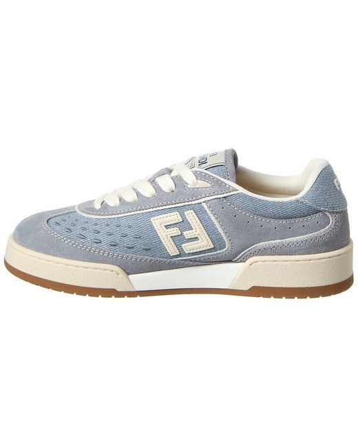 Fendi Blue Match Denim & Suede Sneaker