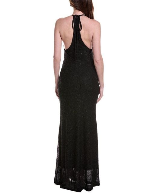 Christopher Esber Black Imber Metallic Halter Dress