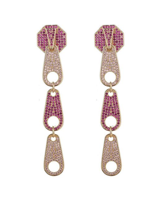 Eye Candy LA Pink Cz Madison Drop Earrings