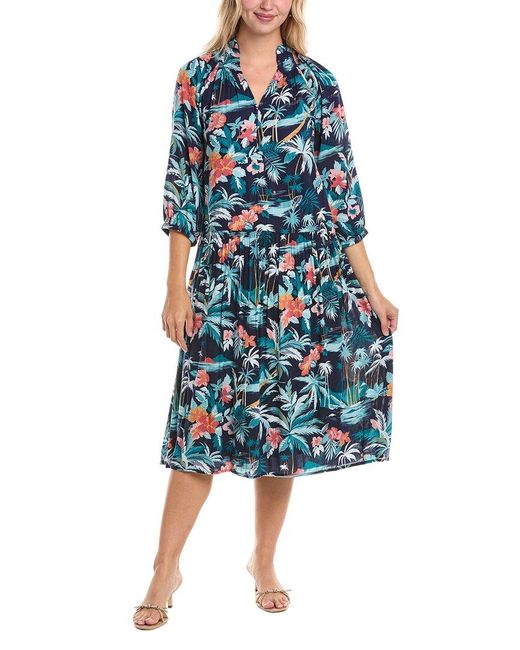 Tori Richard Blue Island Spirit Althea Dress