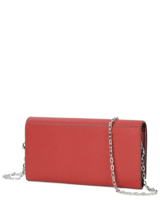 Tiffany & Fred Paris Red Saffiano Leather Crossbody Wallet/Clutch