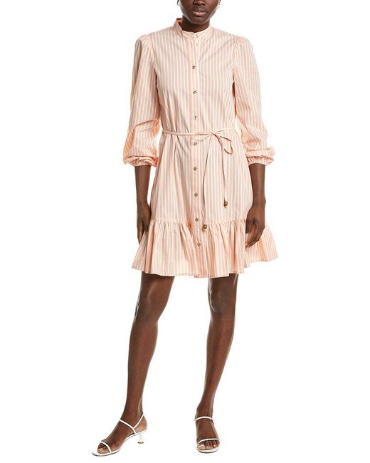 Nicole Miller Natural Penny Poplin Shirtdress