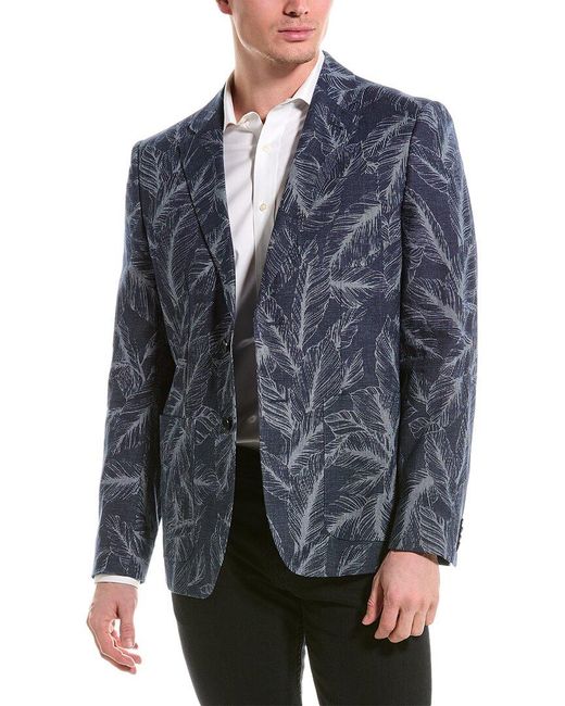 Ted Baker Blue Postoj Slim Linen-blend Jacket for men