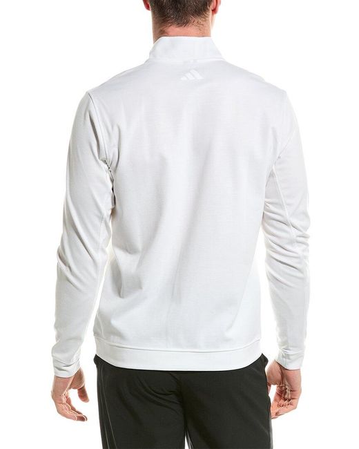Adidas Originals White Elevated 1/4-zip Pullover for men
