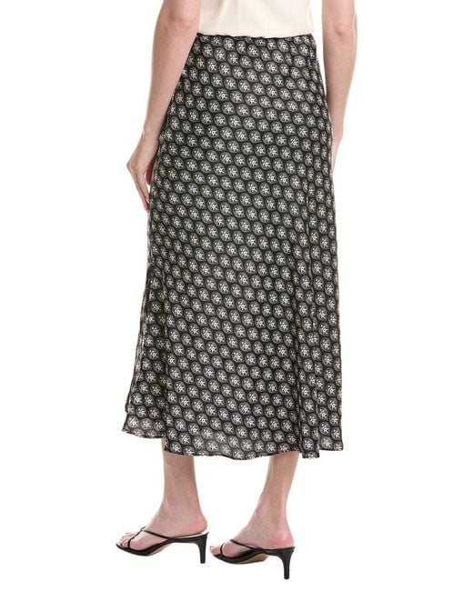 Tahari Black Bias Midi Skirt