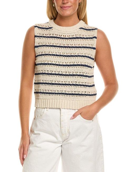 Velvet By Graham & Spencer White Calista Sleeveless Sweater