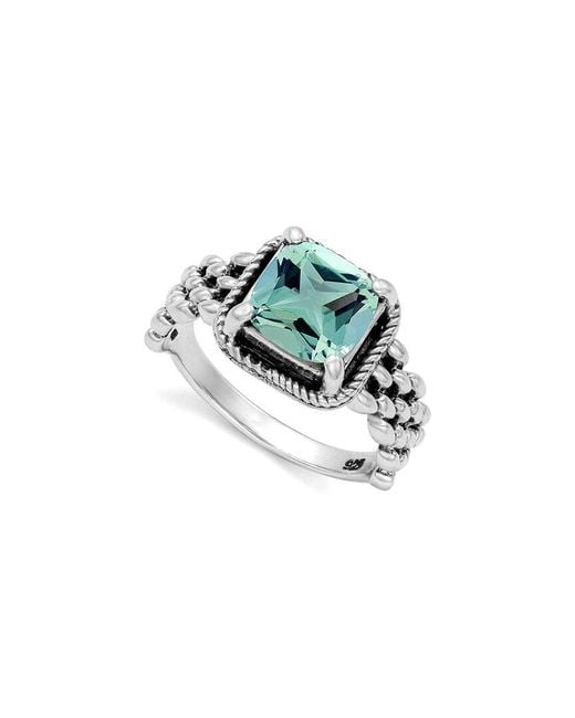 Samuel B. Multicolor Silver 3.90 Ct. Tw. Green Quartz Ring