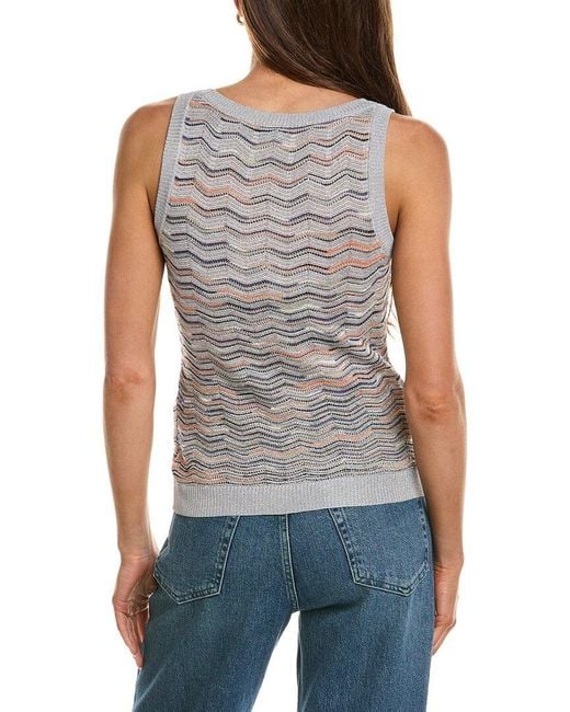 Missoni Blue Knit Wool-Blend Top
