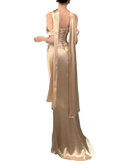 Linda Charm Natural Maxi Dress