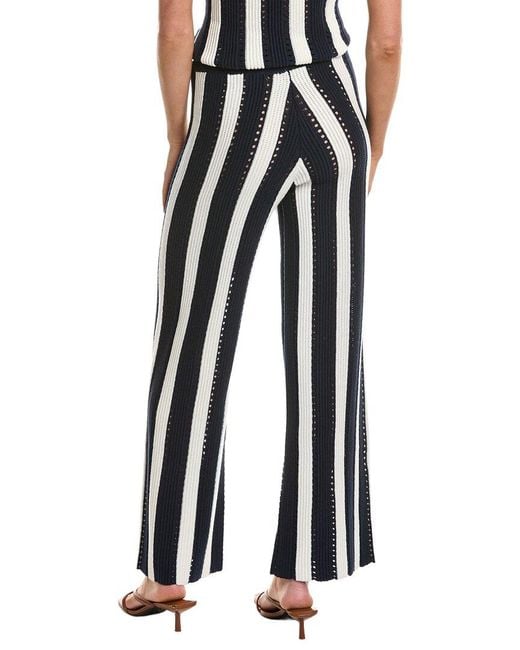 Rowing Blazers Blue Knit Stripe Wool-Blend Pant