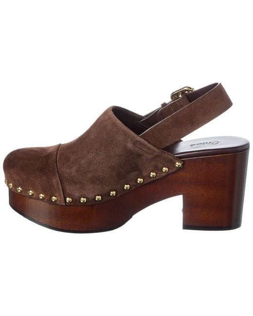 Chloé Brown Jeannette Suede Wedge Clog