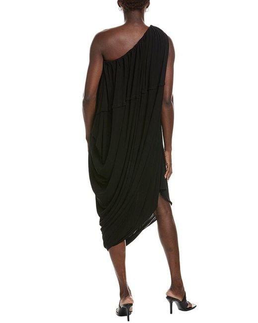 Co. Black Jersey Draped Midi Dress