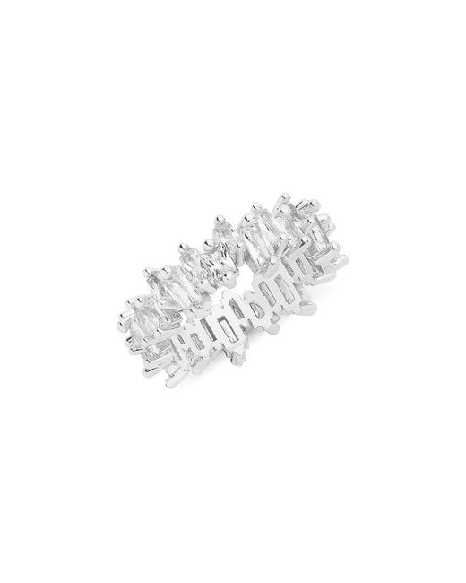 Sterling Forever White Cz Staggered Eternity Ring