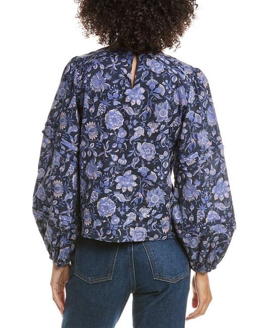 10 Crosby Derek Lam Blue Marlowe Long Sleeve Blouse