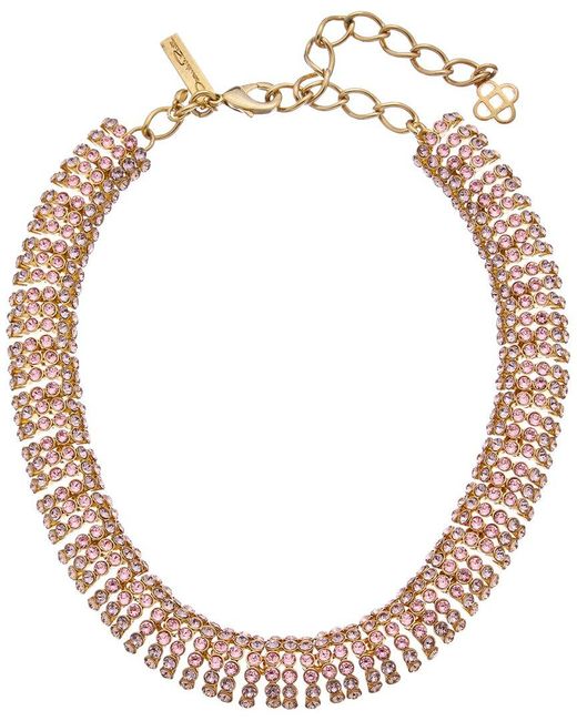 Oscar de la Renta Pink 14k Disco Necklace