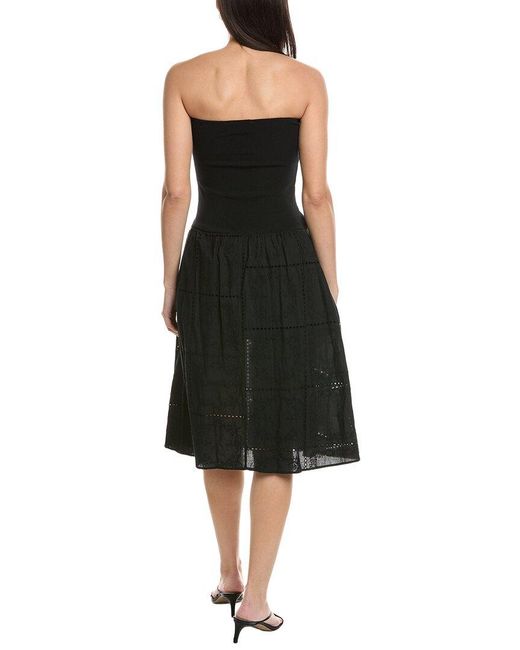 WeWoreWhat Black Ribbed Broderie Mini Dress