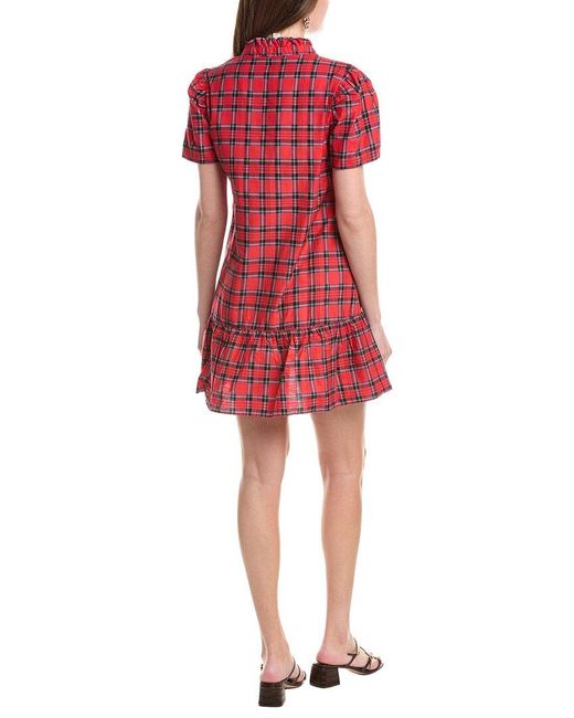 Sail To Sable Red Notch Neck Shirtdress