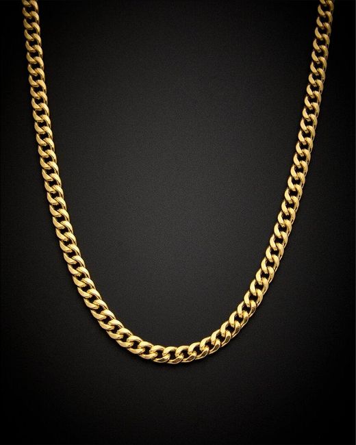 Italian Gold Black 14K Miami Cuban Necklace