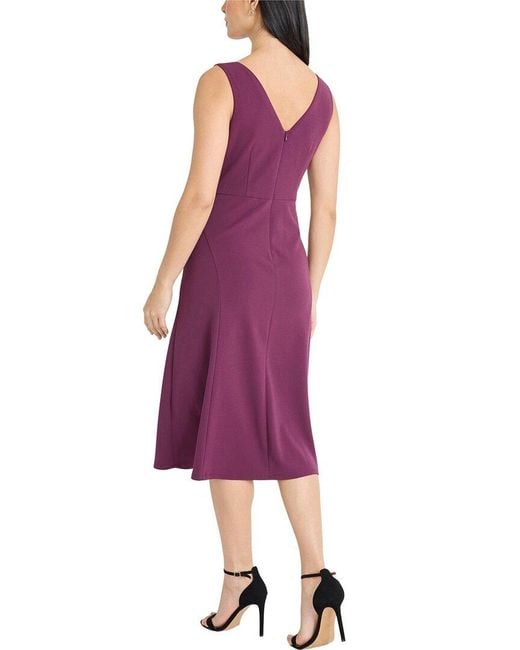 Maggy London Purple Sleeveless Scuba Crepe Dress