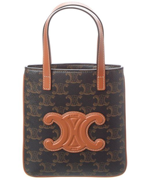 Céline Black Cabas Micro Triomphe Canvas & Leather Tote