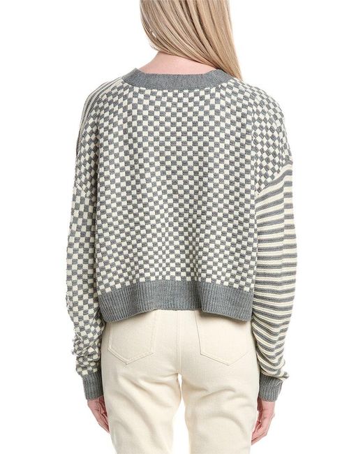 LaBiz Gray Wool-Blend Cardigan