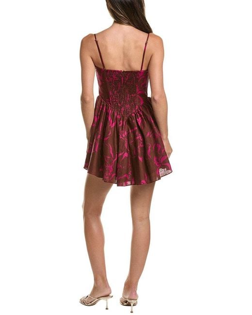 retroféte Red Kenora Corset Linen Dress