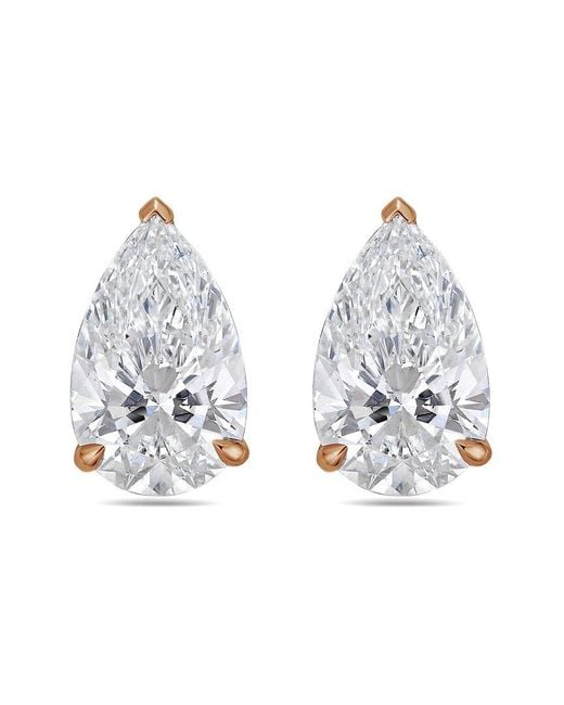 Diana M Metallic Diana M. 14K Rose 10.00 Ct. Tw. Lab-Grown Diamond Earrings