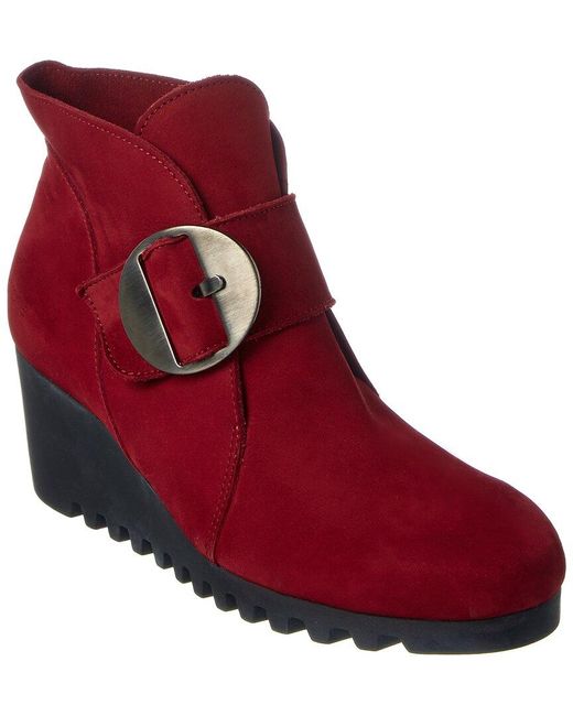 Arche Red Larrie Leather Ankle Boot