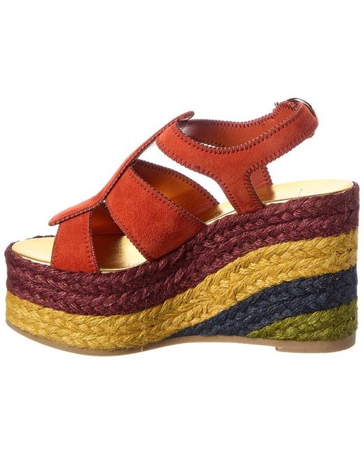 Ferragamo Orange Renee Suede Sandal
