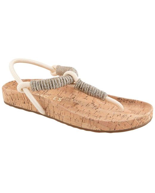Aerosoles White Leve Flat Sandal