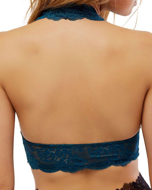 Free People Blue Last Dance Lace Bralette