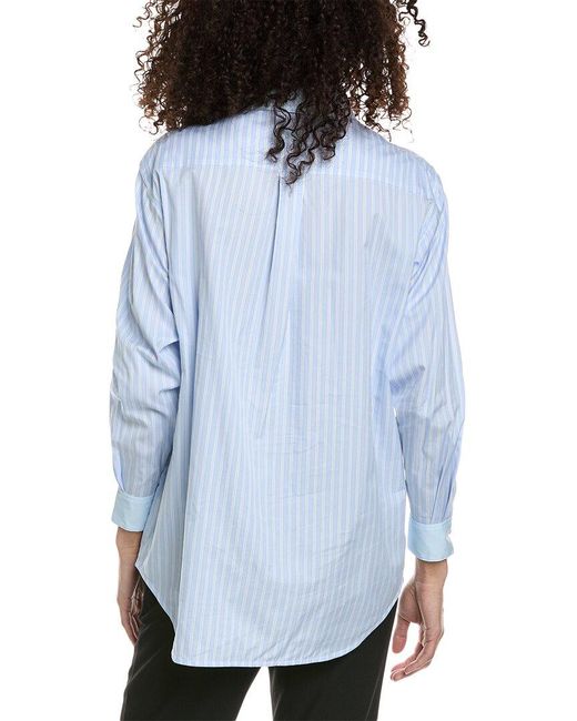 Burberry Blue Striped Silk-blend Shirt