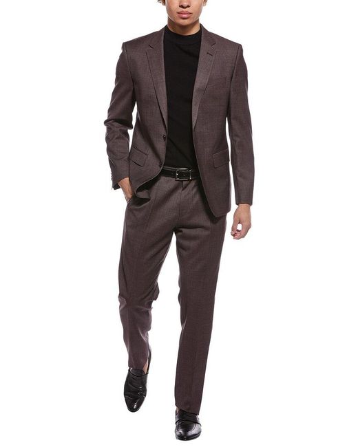 Boss Black 2Pc Wool-Blend Suit With Flat Front Pant for men