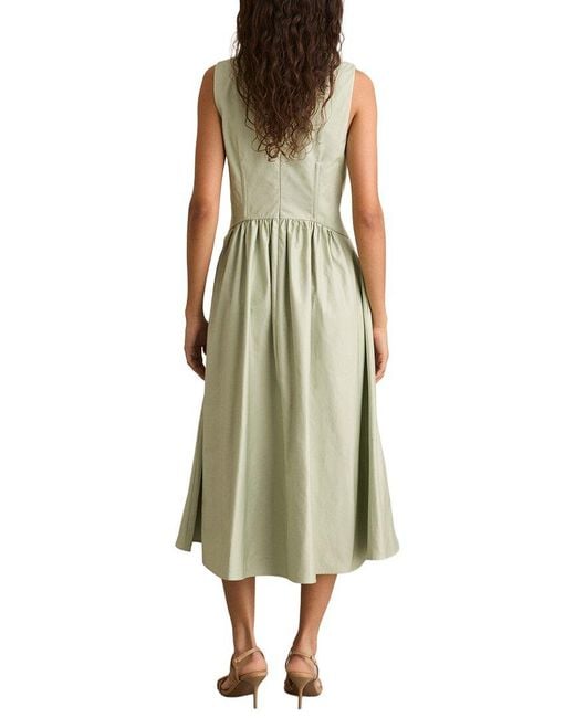 Reiss Green Liza Cotton Corset Dress