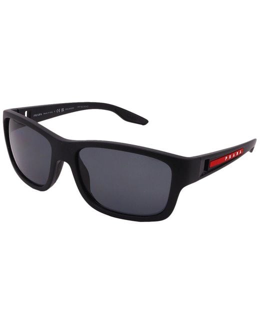 Prada Black Ps01ws 59mm Polarized Sunglasses for men