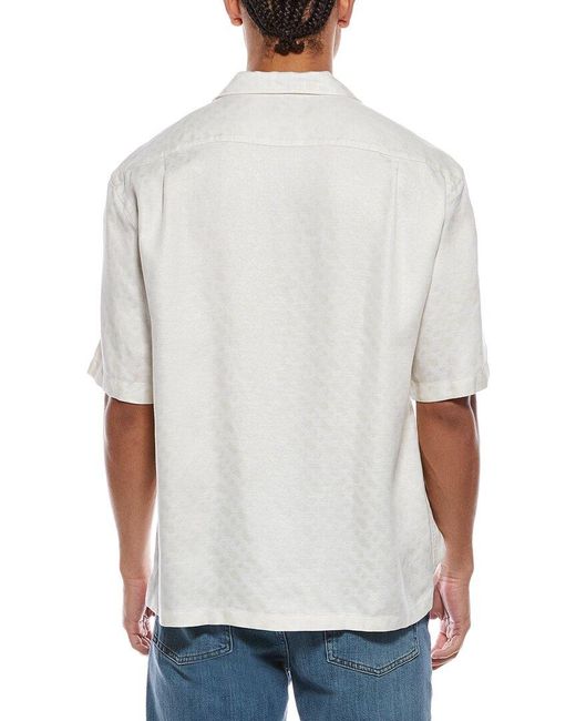 Boss White Lars Linen-Blend Shirt for men