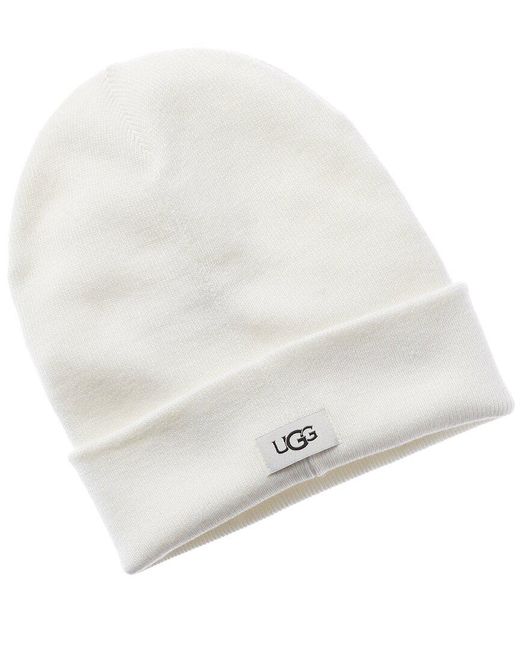 UGG Knit Cuff Woolblend Hat in White Lyst