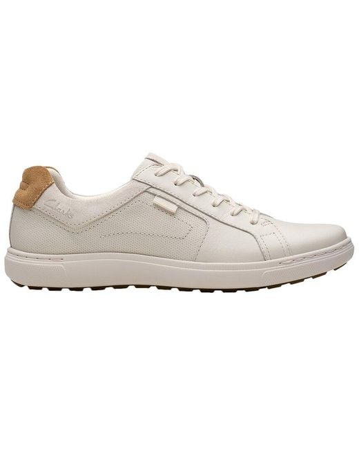 Clarks White Mapstone Lace Leather Sneaker for men