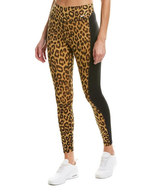 Nike Synthetic One Leopard Print Leggings in Black | Lyst Australia