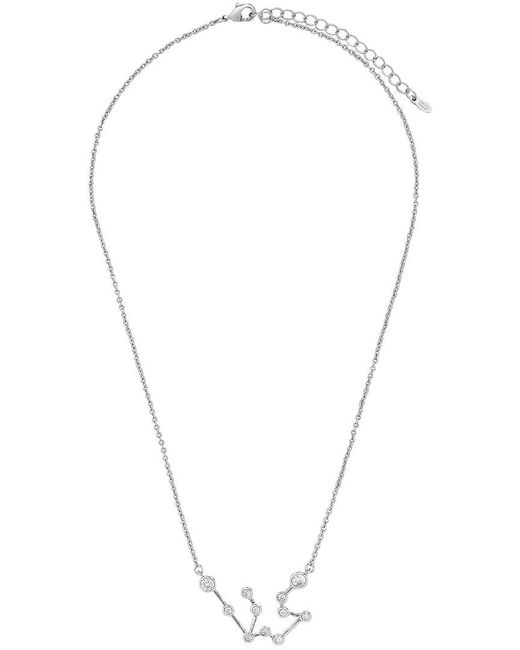 Sterling Forever Metallic When Stars Align Rhodium Plated Cz Necklace
