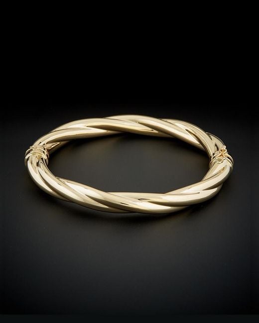 Italian Gold Black 14k Polished Twisted Bangle